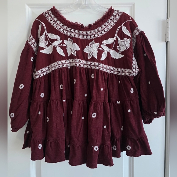 Free People Edie Tiered Embroidered Top Size Small - Picture 1 of 4